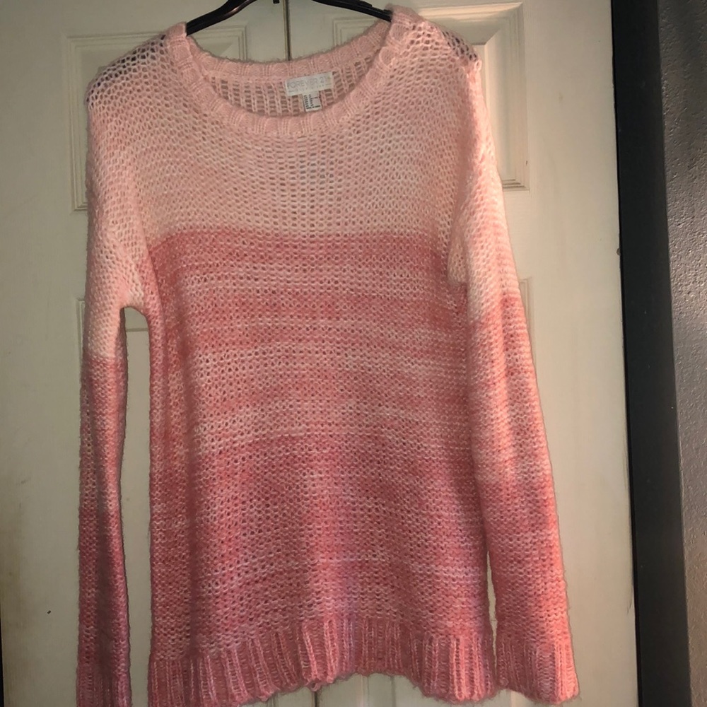 long sleeve pink sweater